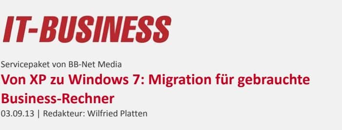 Von XP zu Windows 7 Migration