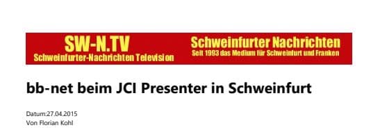 JCI Presenter in Schweinfurt